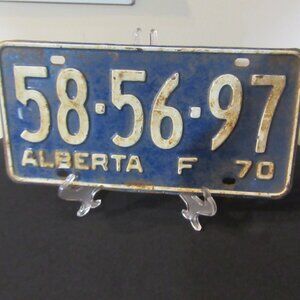 Vintage Licence Plate Alberta 1970